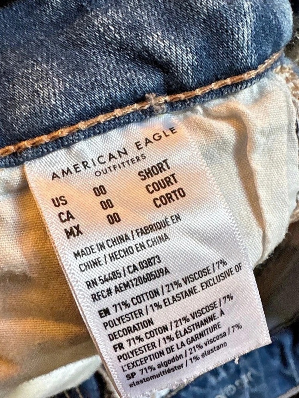American Eagle Super Stretch Jegging Distressed Skinny Jeans in Blue Size 00S - Picture 5 of 5